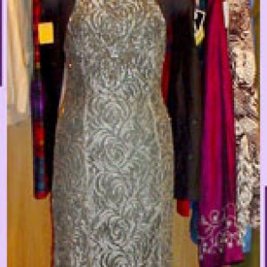 Silk Chiffon Dress - Hand Beaded Long Evening Gown