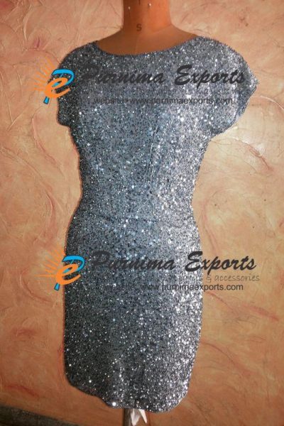 Short Sequin Dress - All Over Embroidered By Hand