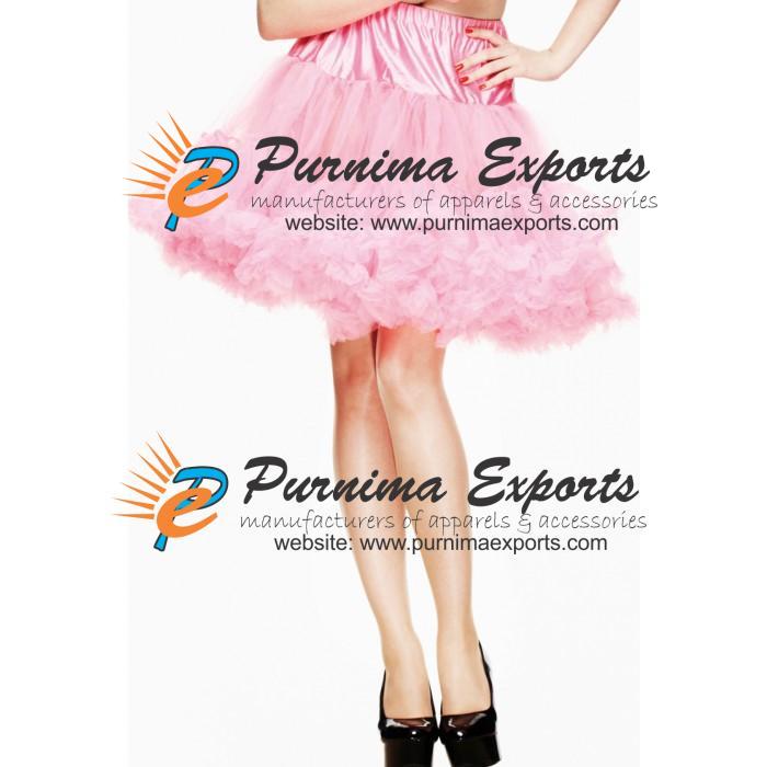 Short Baby pink skirt petticoat with satin Waistband