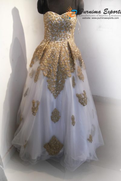 Gold Embroidered Wedding Bridal Gowns Manufacturer