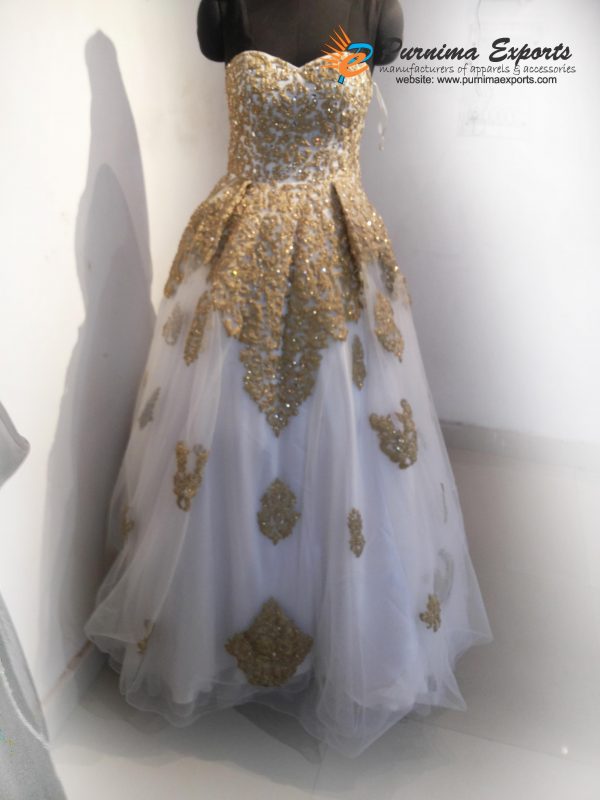 Gold Embroidered Wedding Bridal Gowns Manufacturer