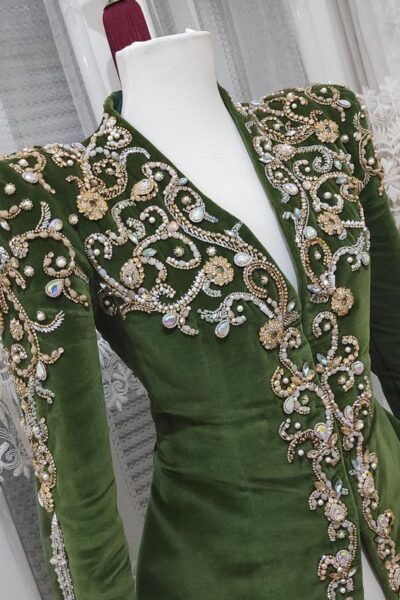 Women Embellished Blazer Inspired by Algerian Fashion