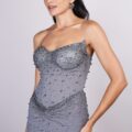 Beautiful Evening Corset Dress in Grey